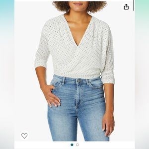 Lucca Couture Women's Nicole Surplice Top W/Pintuck SLV Details